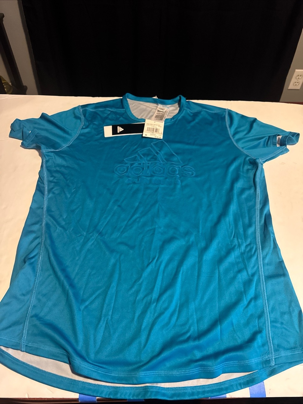 Adidas Supernova TKO Reversible Mens Gray Teal Short Sleeve T Shirt Tee Medium